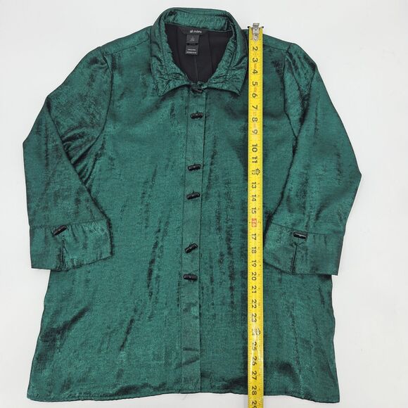 Ali Miles Shimmer Button Up Down Tunic Shirt Womens Size Large Art To Wear Artsy - Picture 5 of 8